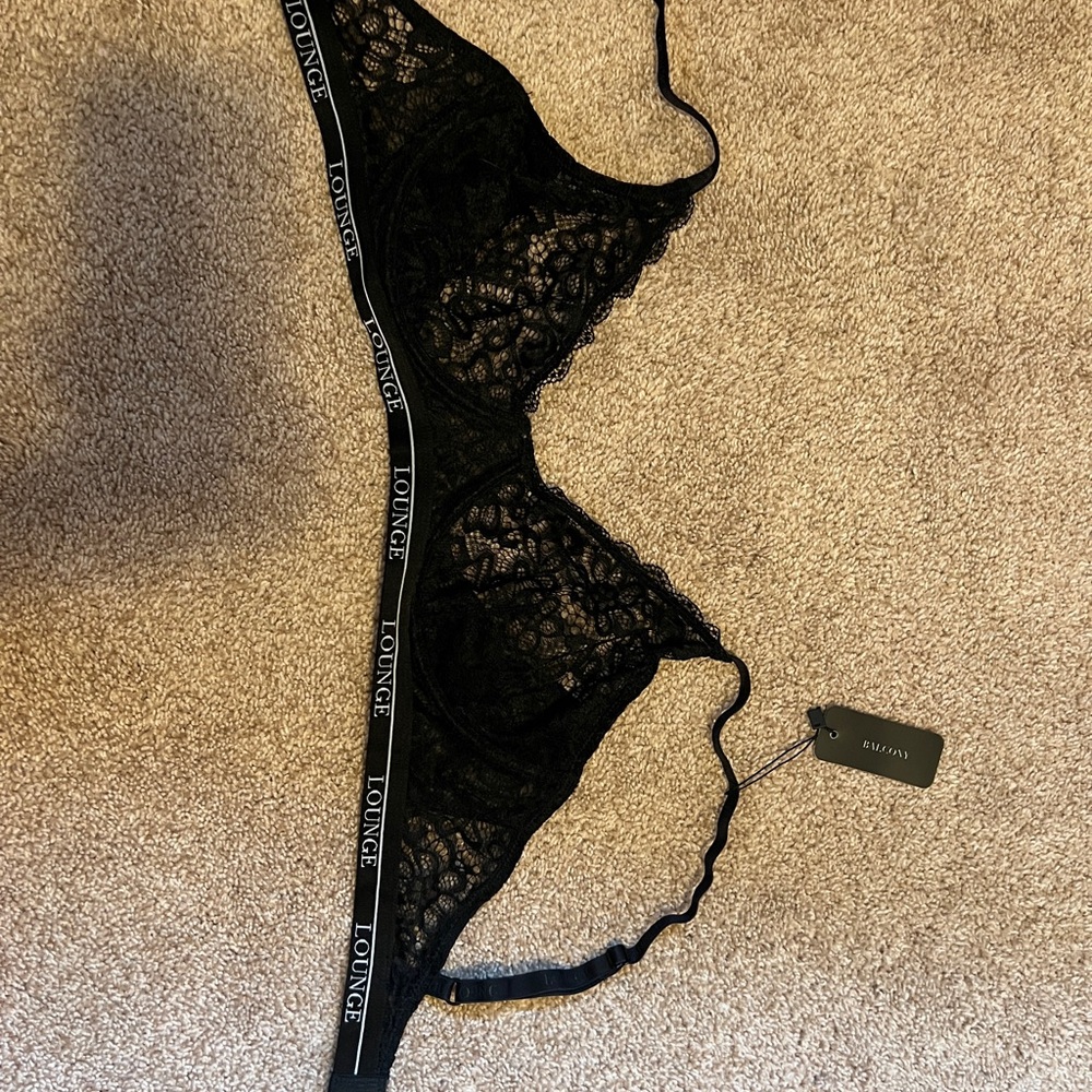 Lounge Black Lace Bra